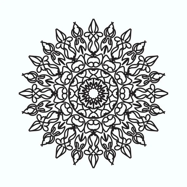 Handritad Mandala Dekoration Etnisk Orientalisk Klotter Prydnad — Stock vektor