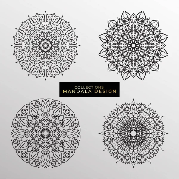 Collezioni Modello Circolare Forma Mandala Hennè Mehndi Tatuaggi Decorazioni Decorazione Illustrazione Stock