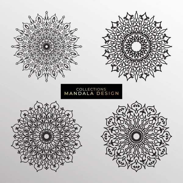 Collezioni Modello Circolare Forma Mandala Hennè Mehndi Tatuaggi Decorazioni Decorazione Grafiche Vettoriali