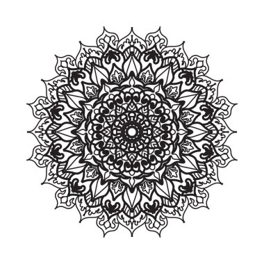 Dekoratif yuvarlak çiçekli mandala