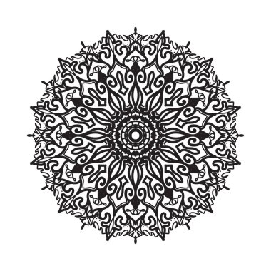 Dekoratif yuvarlak çiçekli mandala