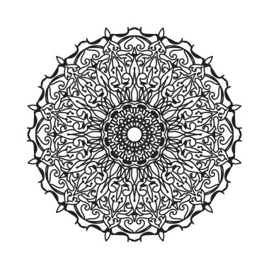 Dekoratif yuvarlak çiçekli mandala