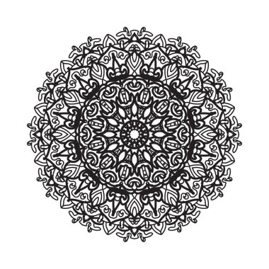 Dekoratif yuvarlak çiçekli mandala