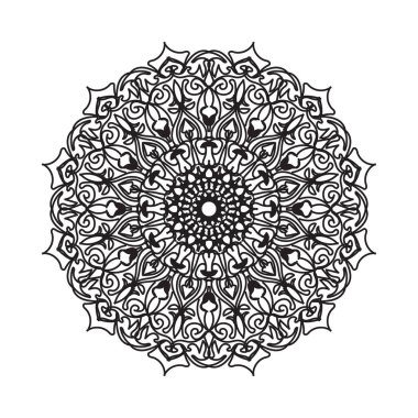 Dekoratif yuvarlak çiçekli mandala