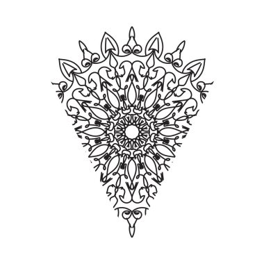 Dekoratif yuvarlak çiçekli mandala