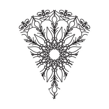 Dekoratif yuvarlak çiçekli mandala