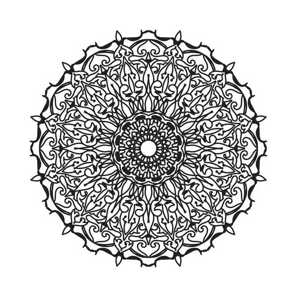 Mandala Floreale Rotondo Decorativo — Vettoriale Stock