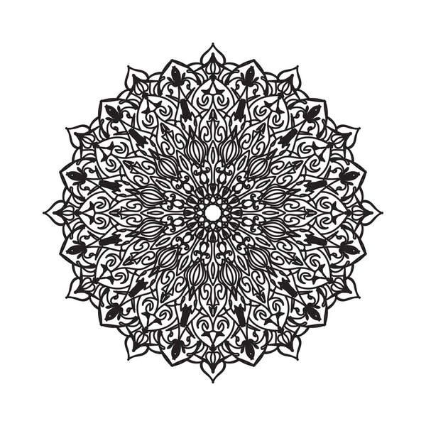 Dekoratif Yuvarlak Çiçekli Mandala — Stok Vektör