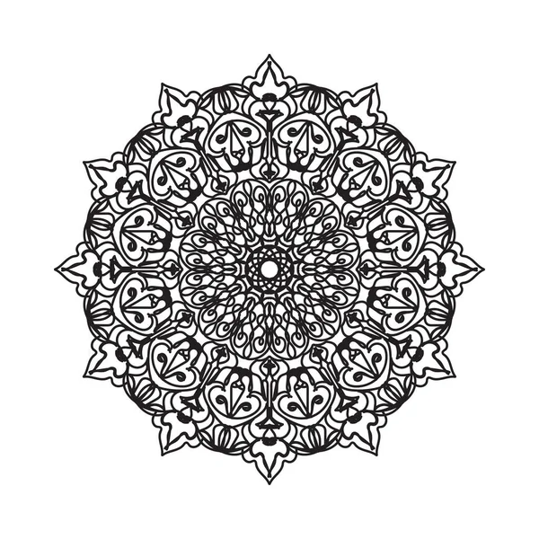 Dekoratív Kerek Virágos Mandala — Stock Vector