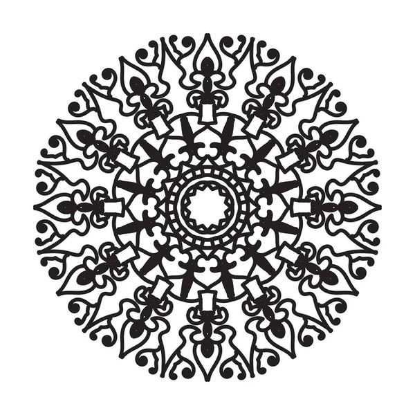 Circulair Patroon Vorm Van Mandala Voor Henna Mehndi Tatoeage Decoratie — Stockvector
