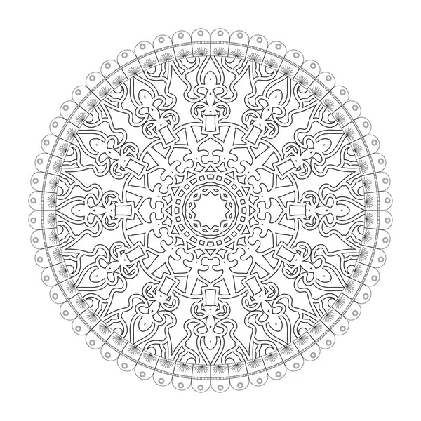 Modèle Circulaire Forme Mandala Pour Henné Mehndi Tatouage Décoration Ornement — Image vectorielle