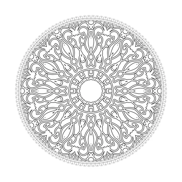 Modèle Circulaire Forme Mandala Pour Henné Mehndi Tatouage Décoration Ornement — Image vectorielle