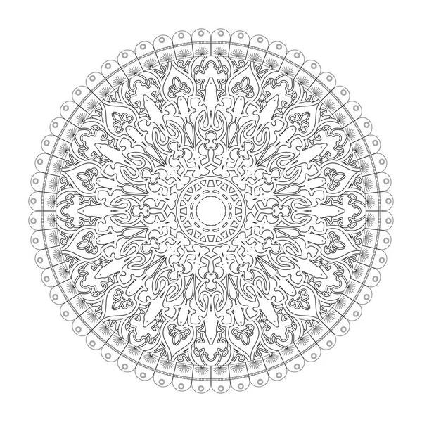 Körkörös Minta Mandala Formájában Henna Mehndi Tetoválás Dekoráció Dekoratív Dísz — Stock Vector