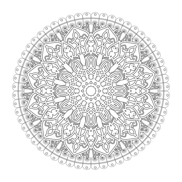 Circulair Patroon Vorm Van Mandala Voor Henna Mehndi Tatoeage Decoratie — Stockvector