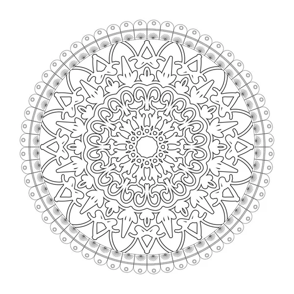 Circulair Patroon Vorm Van Mandala Voor Henna Mehndi Tatoeage Decoratie — Stockvector