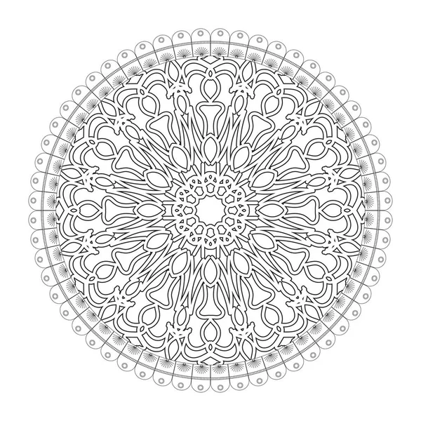 Circular Pattern Form Mandala Henna Mehndi Tattoo Decoration Decorative Ornament — Stock Vector