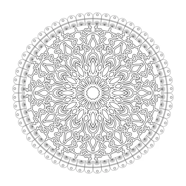 为Henna Mehndi 装饰而设计的圆形花纹 民族东方风格的装饰装饰 彩色书页 — 图库矢量图片
