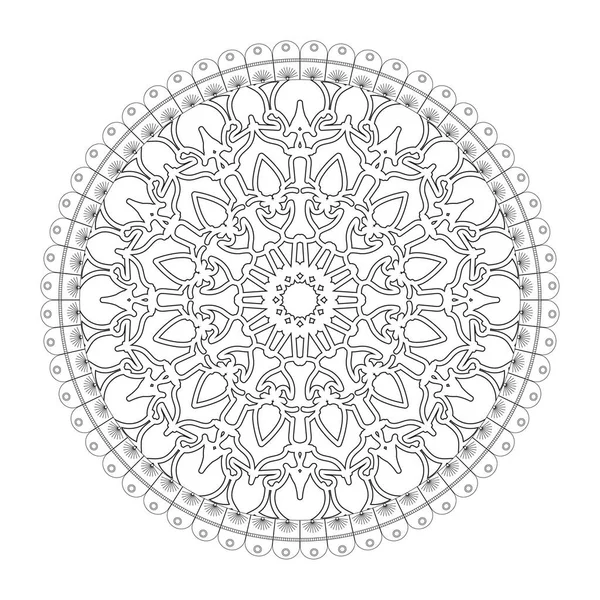 为Henna Mehndi 装饰而设计的圆形花纹 民族东方风格的装饰装饰 彩色书页 — 图库矢量图片