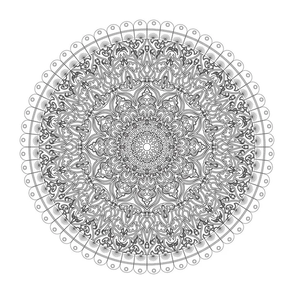 Patrón Circular Forma Mandala Para Henna Mehndi Tatuaje Decoración Adorno — Archivo Imágenes Vectoriales