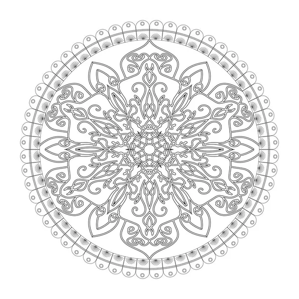 Körkörös Minta Mandala Formájában Henna Mehndi Tetoválás Dekoráció Dekoratív Dísz — Stock Vector