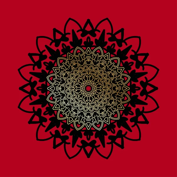 Mandala Dessiné Main Décoration Ornement Doodle Oriental Ethnique — Image vectorielle