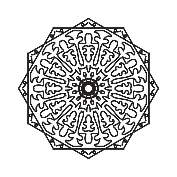 Mandala Desenhada Mão Decoração Etnia Oriental Doodle Ornamento — Vetor de Stock