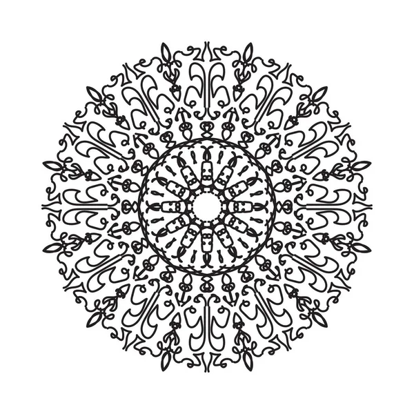 Mandala Dibujado Mano Decoración Adorno Garabato Oriental Étnico — Archivo Imágenes Vectoriales