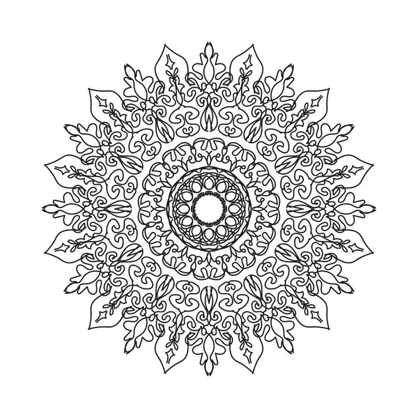 Körkörös Minta Mandala Formájában Henna Mehndi Tetoválás Dekoráció Dekoratív Dísz — Stock Vector