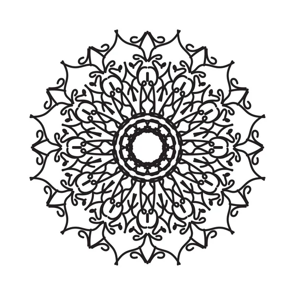 Patrón Circular Forma Mandala Para Henna Mehndi Tatuaje Decoración Adorno — Archivo Imágenes Vectoriales