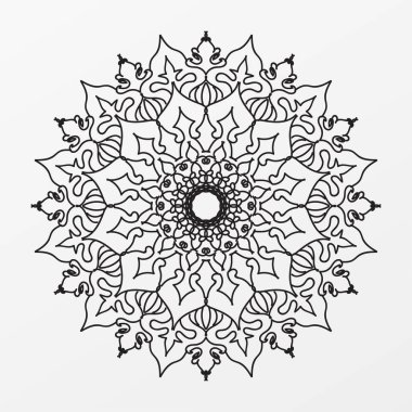 Boyama kitabı için Mandalas. Süslü, yuvarlak süsler. Alışılmadık bir çiçek şekli. Doğulu vektör, stres önleyici terapi kalıpları. Tasarım elementleri. Yoga logoları Vektörü.