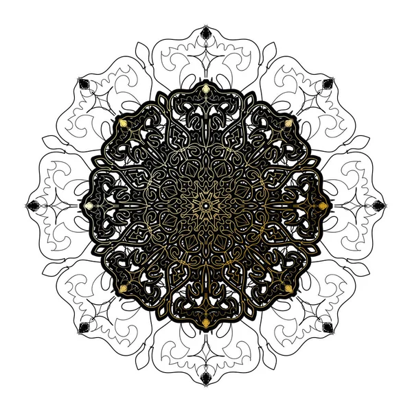 เคร องประด บทองค Mandala หรา — ภาพเวกเตอร์สต็อก