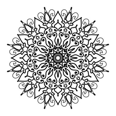 Boyama kitabı için Mandalas. Süslü, yuvarlak süsler. Alışılmadık bir çiçek şekli. Doğulu vektör, stres önleyici terapi kalıpları. Tasarım elementleri. Yoga logoları Vektörü.