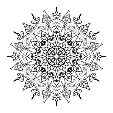 Boyama kitabı için Mandalas. Süslü, yuvarlak süsler. Alışılmadık bir çiçek şekli. Doğulu vektör, stres önleyici terapi kalıpları. Tasarım elementleri. Yoga logoları Vektörü.