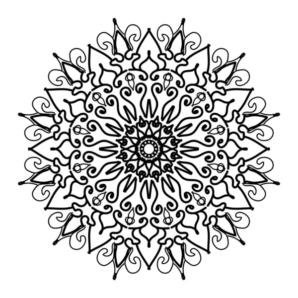 Mandalas Para Colorear Libro Adornos Decorativos Redondos Forma Flor Inusual — Vector de stock