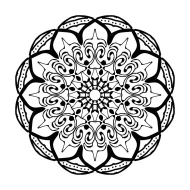 El yapımı mandala. Etnik doğulu karalama süsü dekorasyonu.