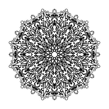 El yapımı mandala. Etnik doğulu karalama süsü dekorasyonu.