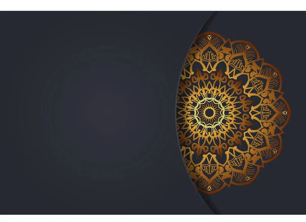 Frodig Mandala Stil Gyllene Mönster Bakgrund Vektorgrafik