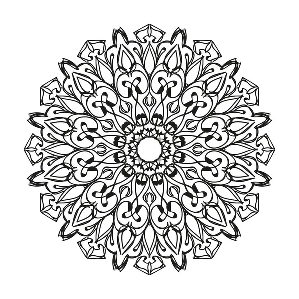 Met Hand Getekend Mandala Decoratie Etnisch Oosters Doodle Ornament — Stockvector