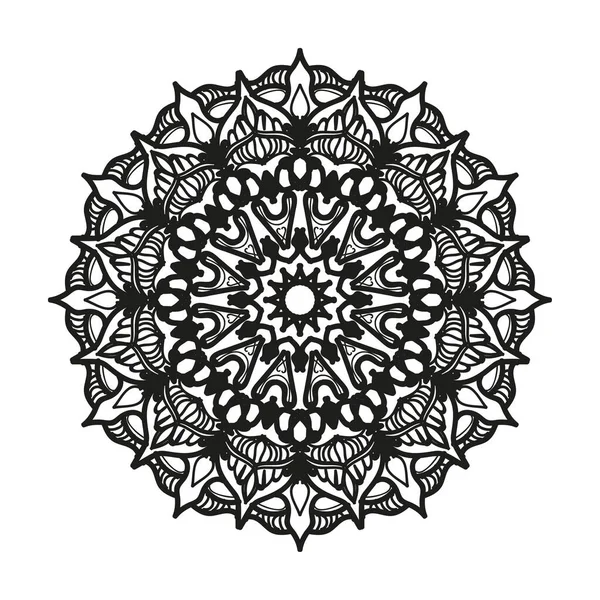 Mandala Dessiné Main Décoration Ornement Doodle Oriental Ethnique — Image vectorielle