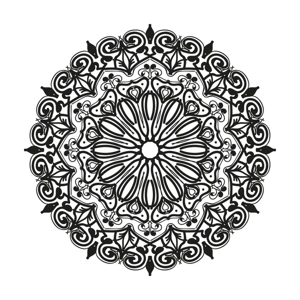 Met Hand Getekend Mandala Decoratie Etnisch Oosters Doodle Ornament — Stockvector