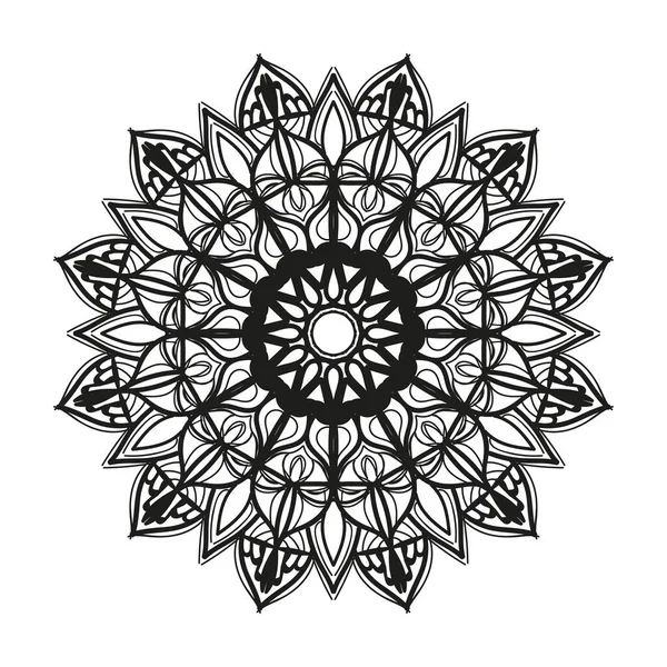 Mandala Dessiné Main Décoration Ornement Doodle Oriental Ethnique — Image vectorielle