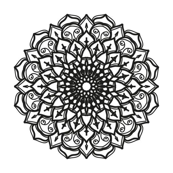 Hand Drawn Mandala Decoration Ethnic Oriental Doodle Ornament — Stock Vector