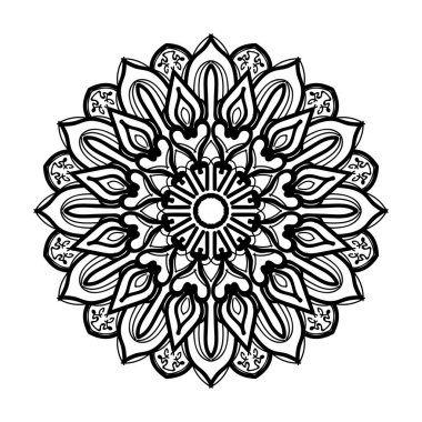 El yapımı mandala. Etnik doğulu karalama süsü dekorasyonu.