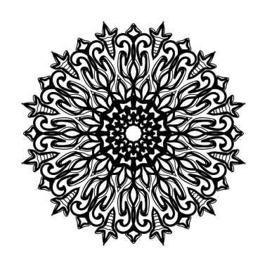 El yapımı mandala. Etnik doğulu karalama süsü dekorasyonu.