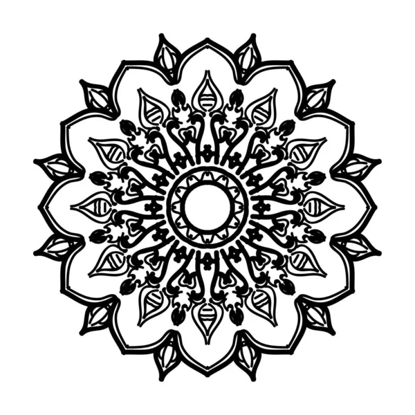 Met Hand Getekend Mandala Decoratie Etnisch Oosters Doodle Ornament — Stockvector