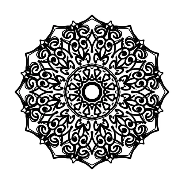 Mandala Dibujado Mano Decoración Adorno Garabato Oriental Étnico — Archivo Imágenes Vectoriales