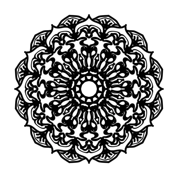 Mandala Dessiné Main Décoration Ornement Doodle Oriental Ethnique — Image vectorielle