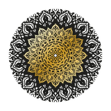 Vektör yuvarlak soyut çember. Lüks Mandala tarzı.