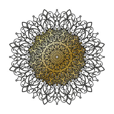 Vektör yuvarlak soyut çember. Lüks Mandala tarzı.