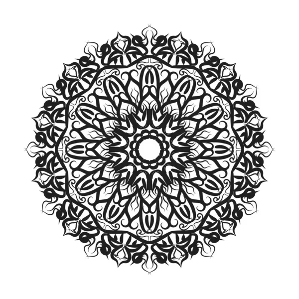 Mandala para colorir. padrão de vetor redondo com elementos decorativos.  decoração para livro, design, ilustração, jogos, relaxamento e meditação.  página para colorir